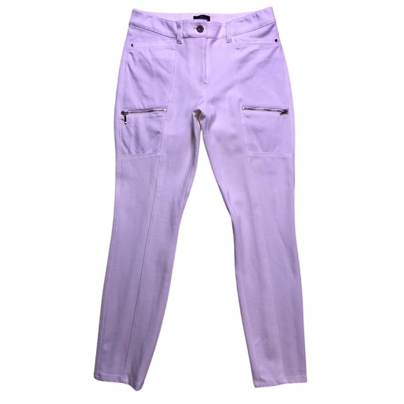 White House Black Market Pants - WHBM Skinny Ankle Pants Womens 4 White Zipper Pockets Stretch